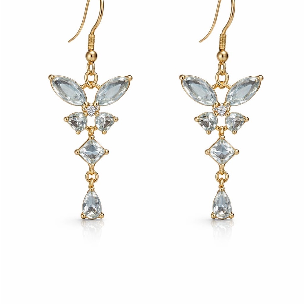 Elegant Gold and Silver Drop Earrings